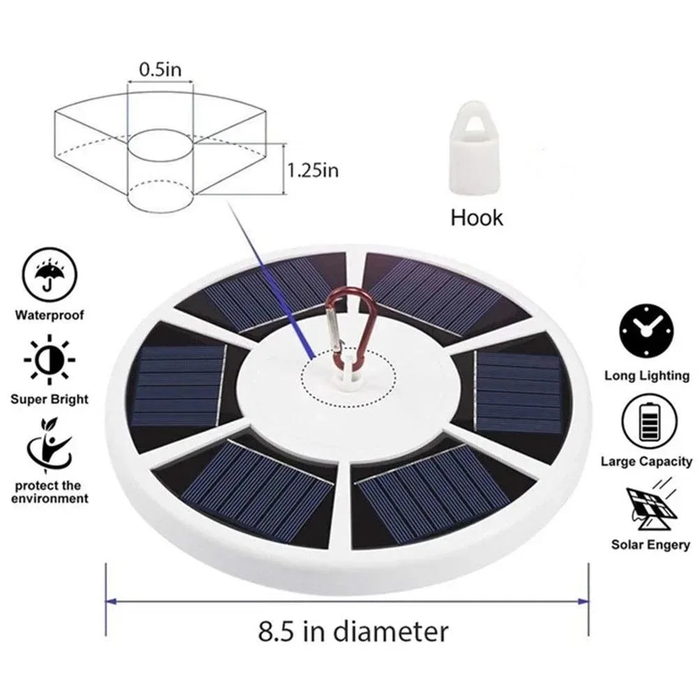42 LED Solar Flagpole Light Garden Umbrella Light Outdoor Waterproof Landscape Street Flag Pole Lamp For Tent Camping，Portable camping lamp tent courtyard lawn path street outdoor decoration